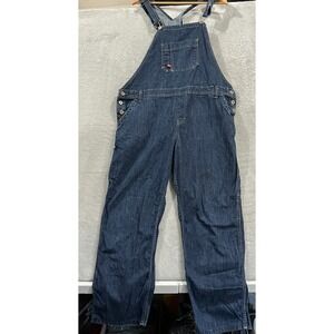 Dickies Denim Bib Overalls Large Carpenter Blue Workwear Gardner Western Y2K
